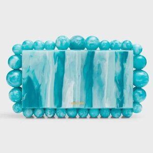 Cult Gaia Eos Beaded Acrylic Clutch Bag in Nile!